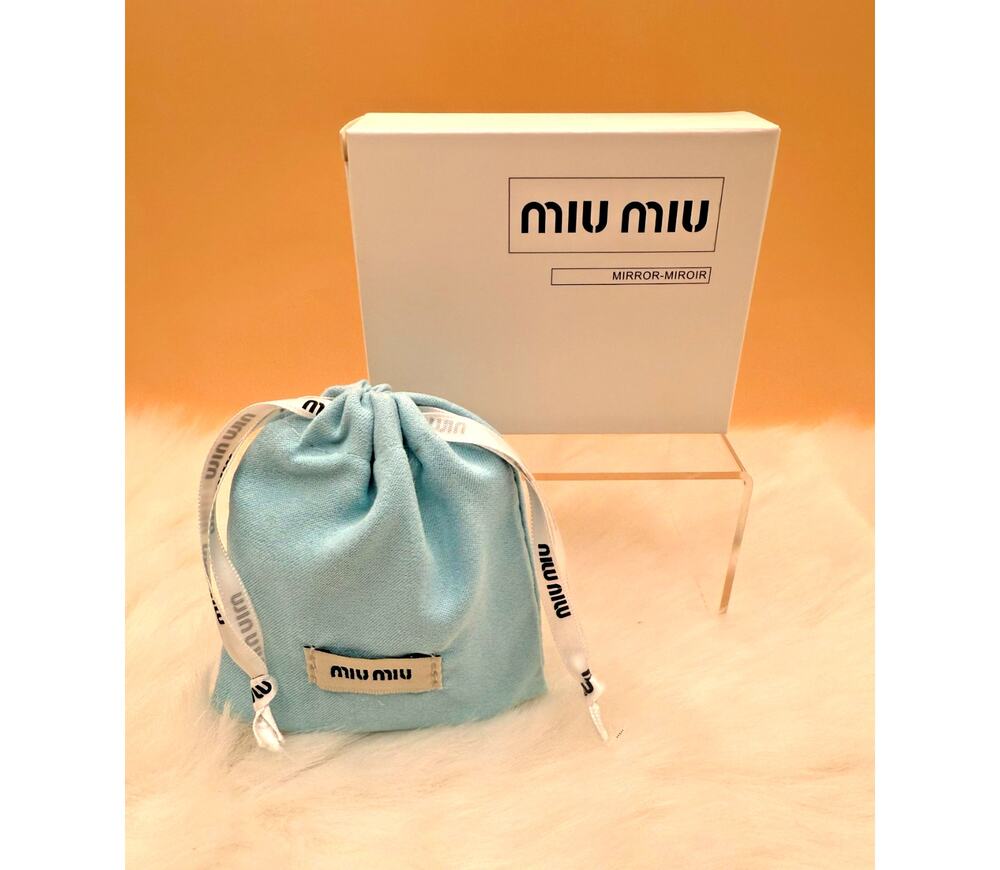 MUI MUI Turquoise Compact Dual Sided Mirror with Pouch NIB